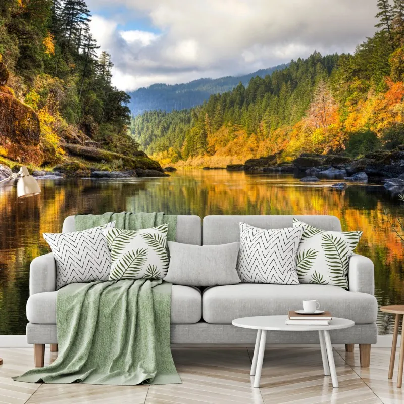 Fototapeta Rogue River jesienne odbicia – Wallissimo® Fototapeta Rogue River jesienne odbicia – Wallissimo®