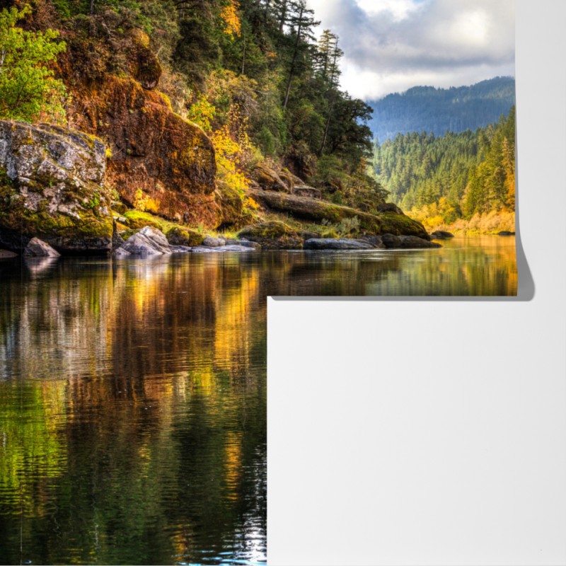 Fototapeta Rogue River jesienne odbicia – Wallissimo® Fototapeta Rogue River jesienne odbicia – Wallissimo®