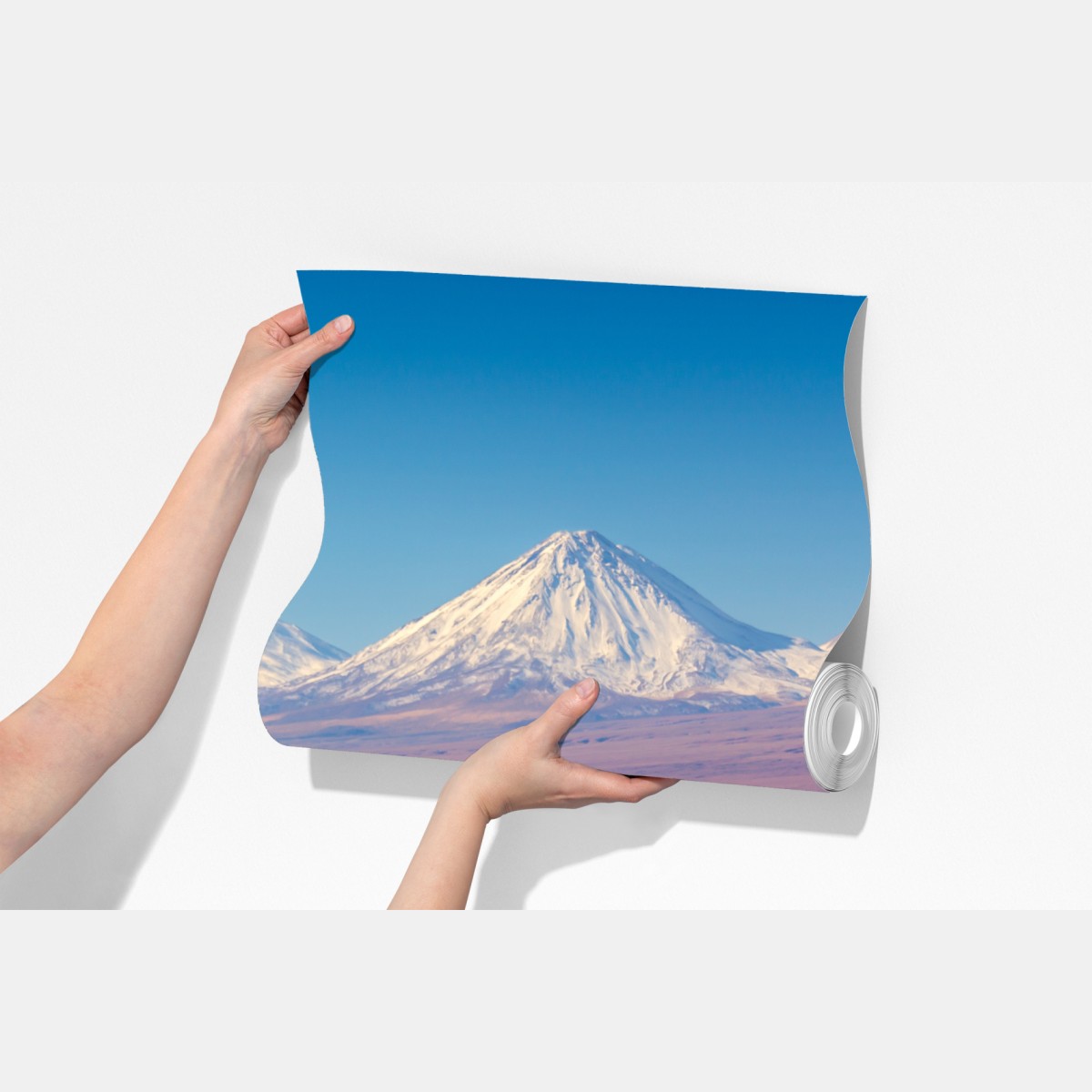 Fototapeta Laguna Chaxa z flamingami i Licancabur – Wallissimo® Fototapeta Laguna Chaxa z flamingami i Licancabur – Wallissimo®