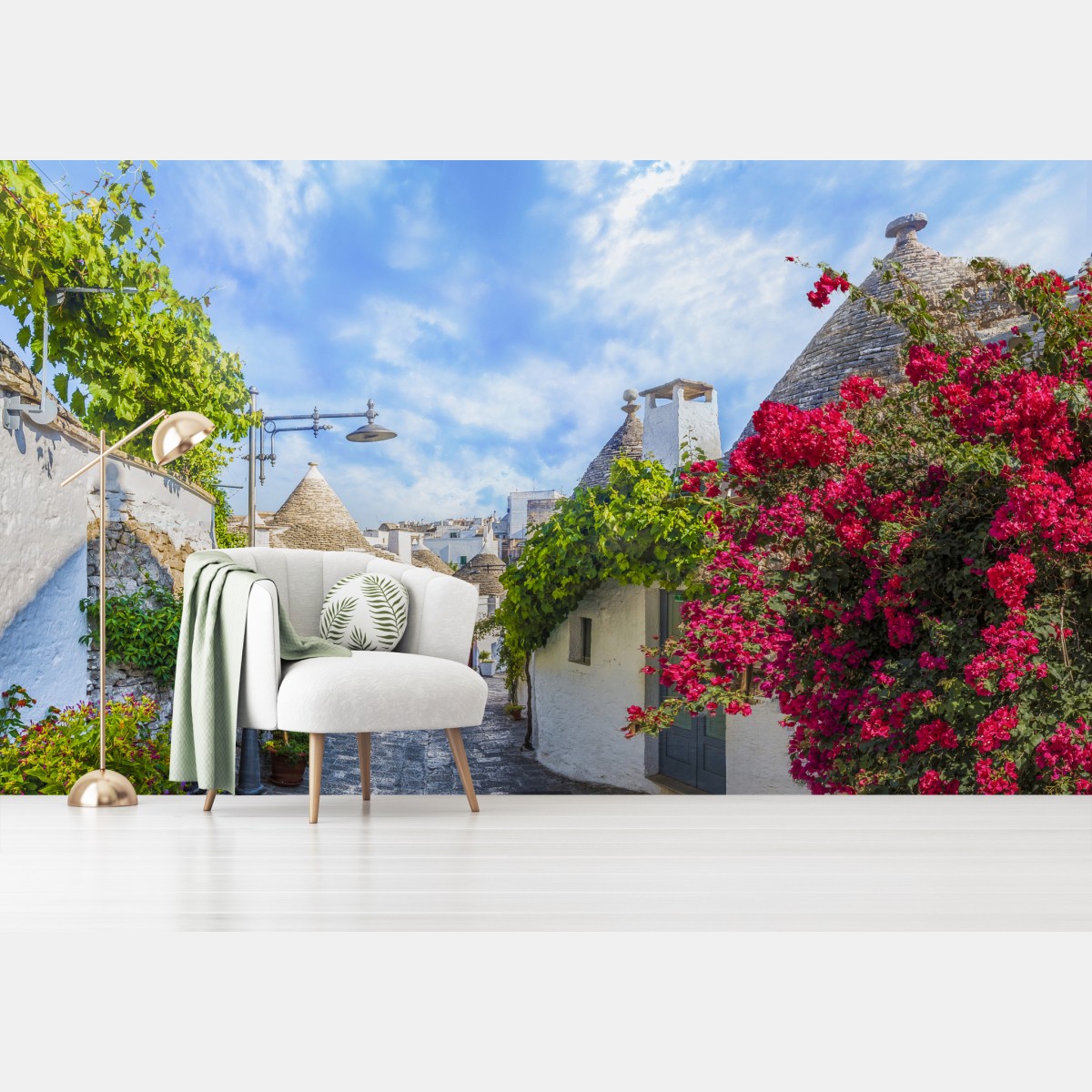 Wall mural Alberobello trulli village street