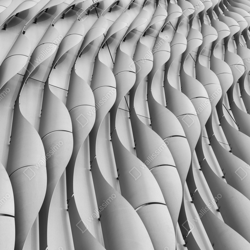 Fototapeta falisty wzór architektoniczny w odcieniach szarości – Wallissimo® Fototapeta falisty wzór architektoniczny w odcieniach szarości – Wallissimo®
