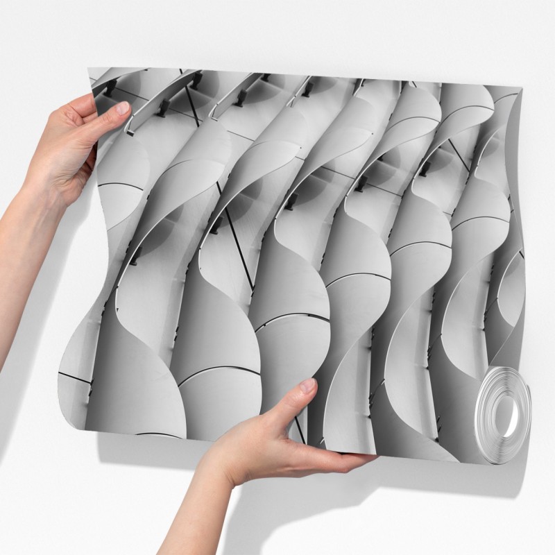 Fototapeta falisty wzór architektoniczny w odcieniach szarości – Wallissimo® Fototapeta falisty wzór architektoniczny w odcieniach szarości – Wallissimo®