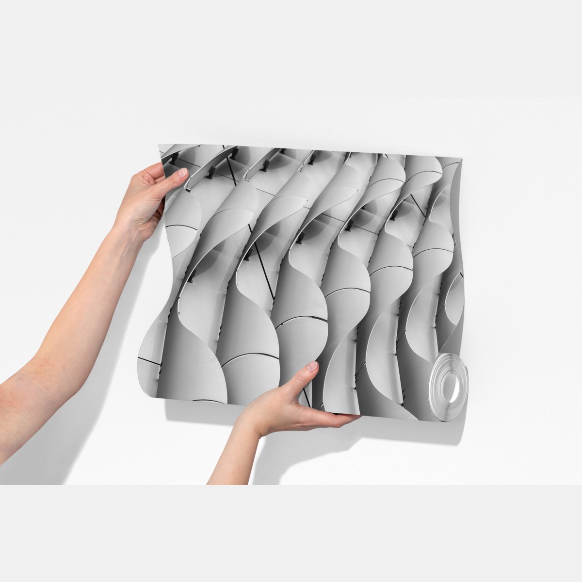 Fototapeta falisty wzór architektoniczny w odcieniach szarości – Wallissimo® Fototapeta falisty wzór architektoniczny w odcieniach szarości – Wallissimo®