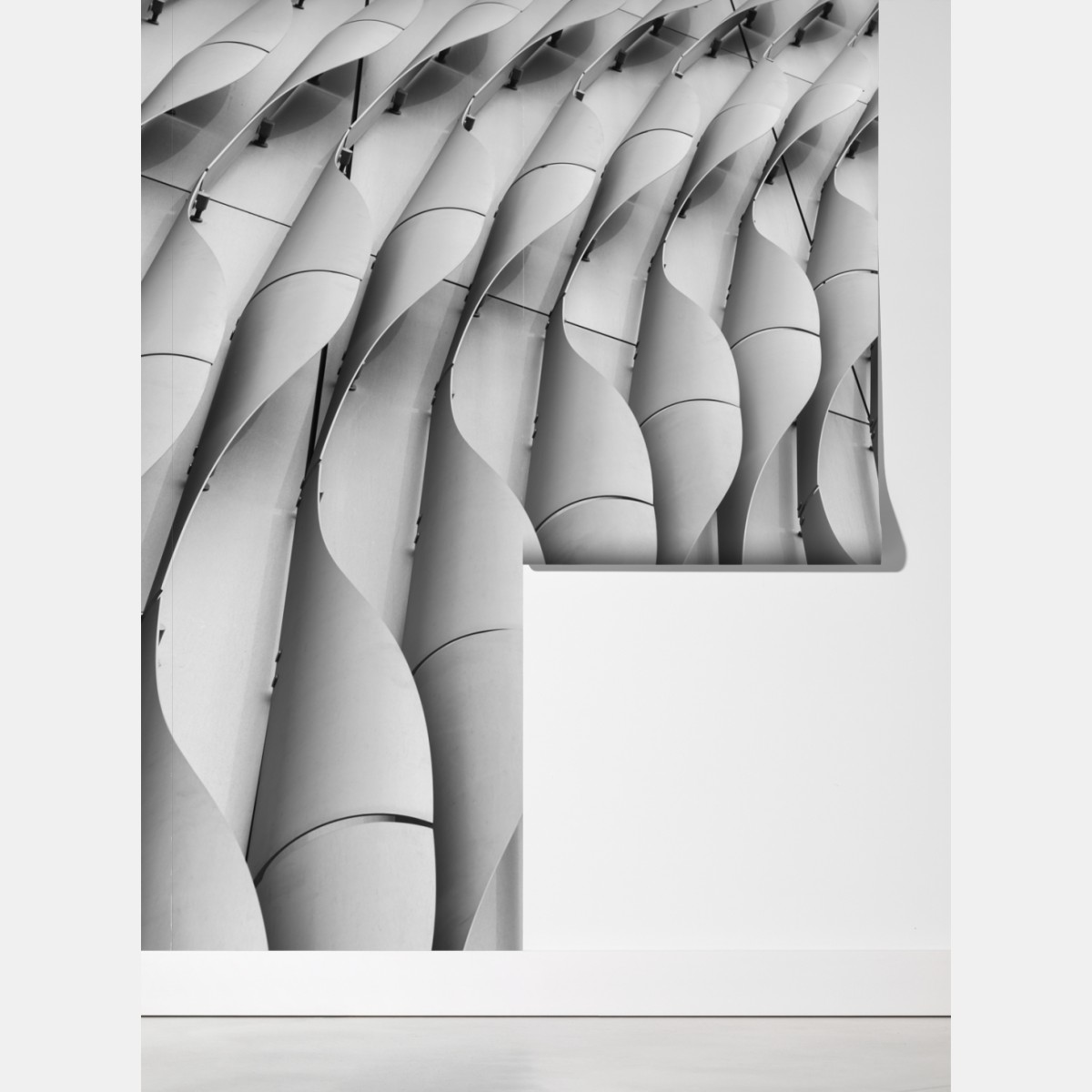 Fototapeta falisty wzór architektoniczny w odcieniach szarości – Wallissimo® Fototapeta falisty wzór architektoniczny w odcieniach szarości – Wallissimo®