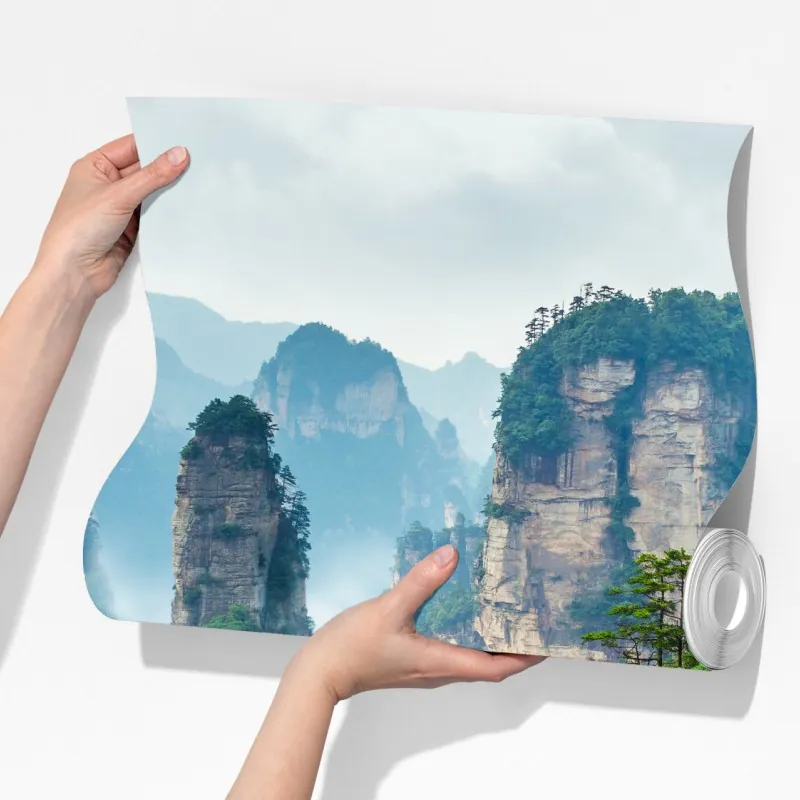 Fototapeta mgliste filary górskie – Wallissimo® Fototapeta mgliste filary górskie – Wallissimo®