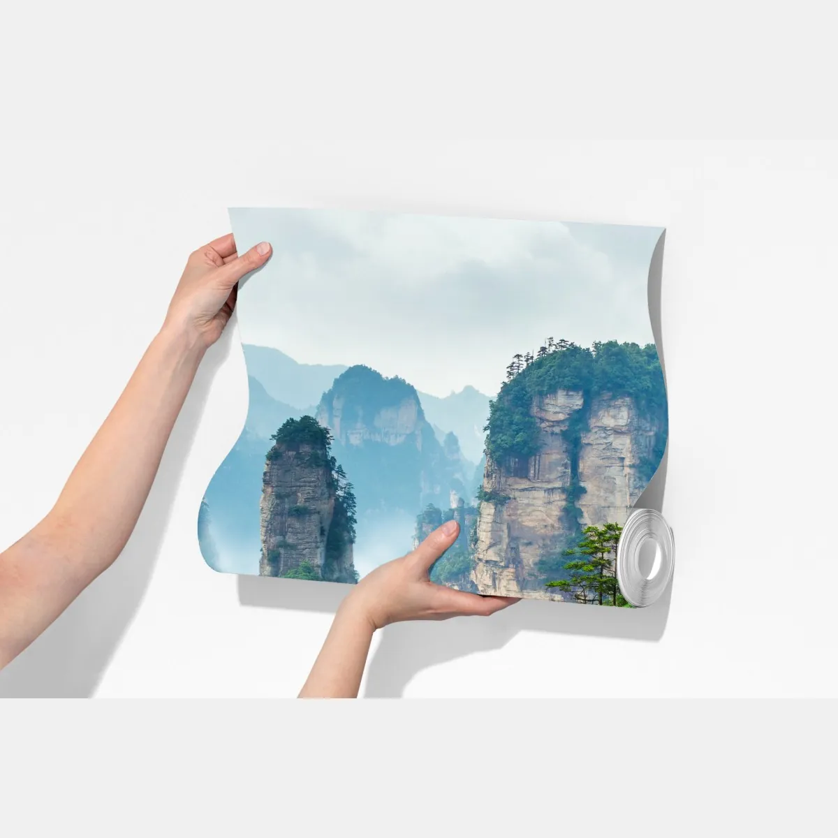 Fototapeta mgliste filary górskie – Wallissimo® Fototapeta mgliste filary górskie – Wallissimo®