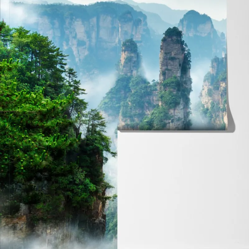 Fototapeta mgliste filary górskie – Wallissimo® Fototapeta mgliste filary górskie – Wallissimo®