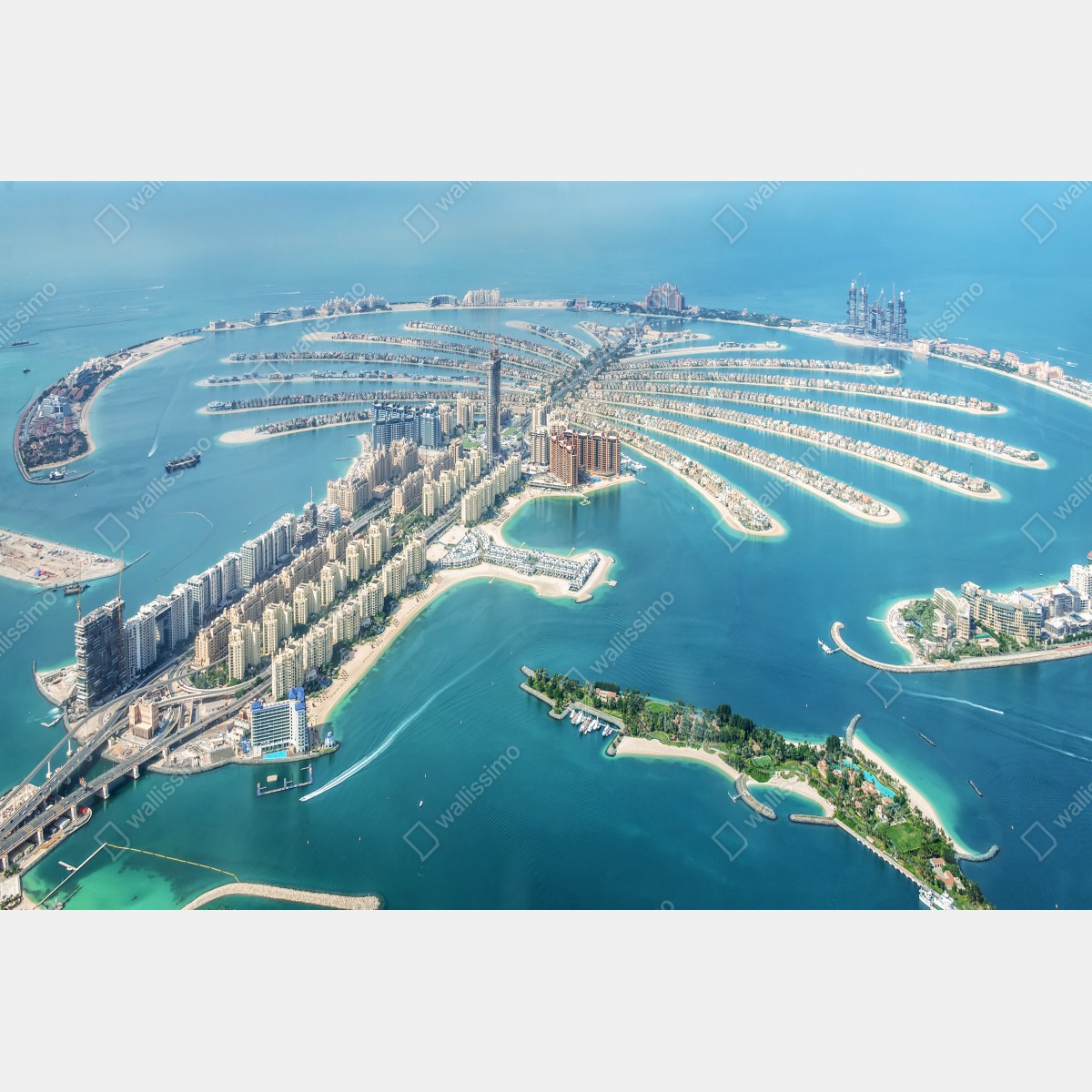 Fototapeta widok z lotu ptaka na Palm Jumeirah, Dubaj – Wallissimo® Fototapeta widok z lotu ptaka na Palm Jumeirah, Dubaj – Wallissimo®