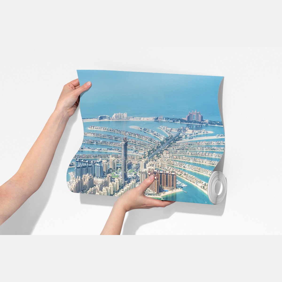 Fototapeta widok z lotu ptaka na Palm Jumeirah, Dubaj – Wallissimo® Fototapeta widok z lotu ptaka na Palm Jumeirah, Dubaj – Wallissimo®