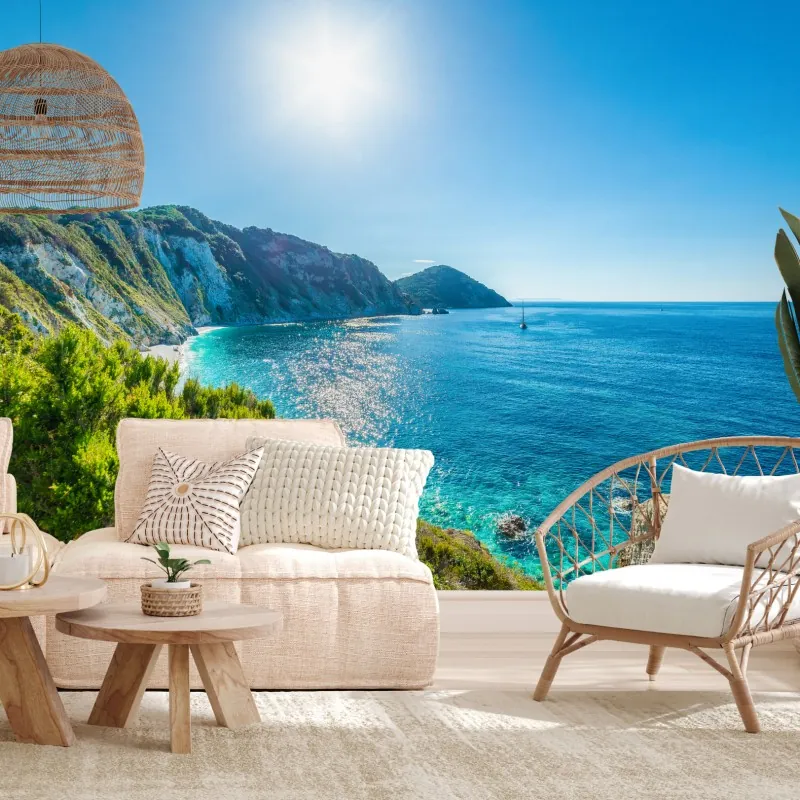 Fototapeta słoneczna panorama plaży Sansone, Elba