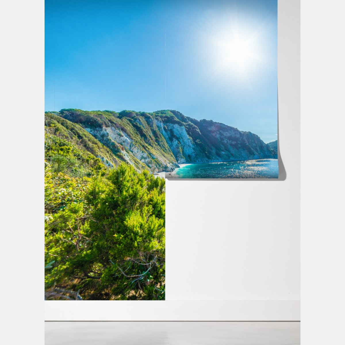 Fototapeta słoneczna panorama plaży Sansone, Elba – Wallissimo® Fototapeta słoneczna panorama plaży Sansone, Elba – Wallissimo®