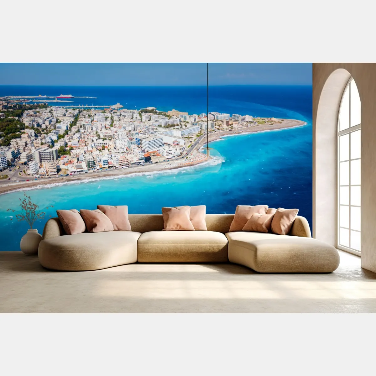 Fototapeta panorama lotnicza wybrzeża Rodos – Wallissimo® Fototapeta panorama lotnicza wybrzeża Rodos – Wallissimo®