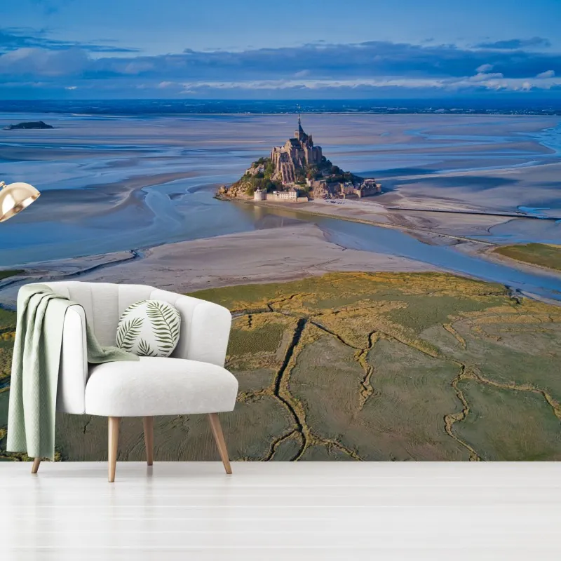 Fototapeta Mont Saint-Michel widok z lotu ptaka – Wallissimo® Fototapeta Mont Saint-Michel widok z lotu ptaka – Wallissimo®