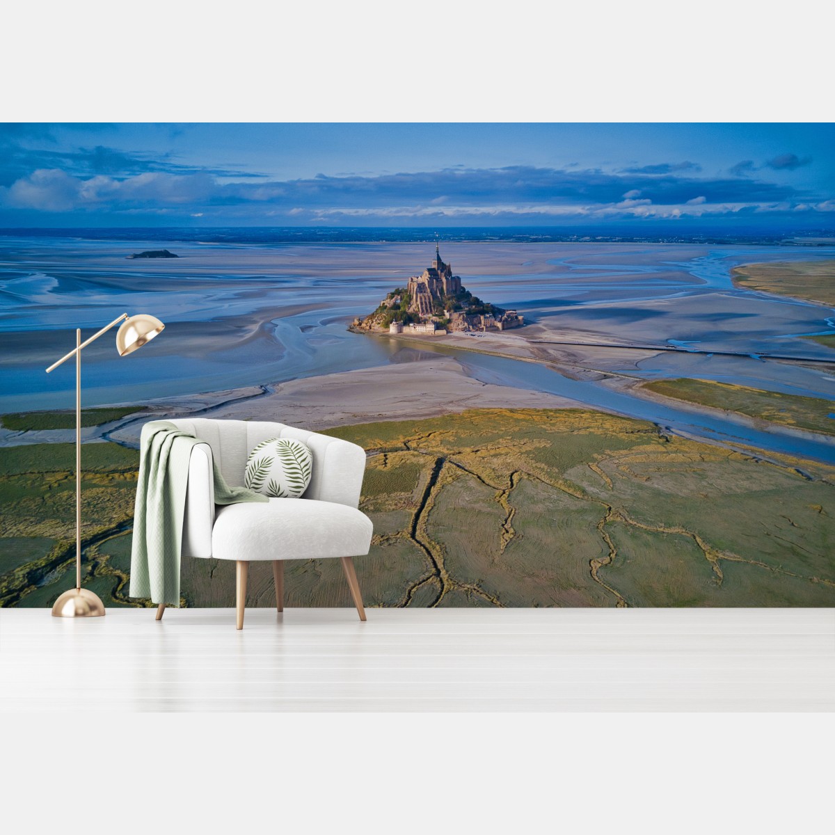 Wall mural Mont Saint-Michel aerial landscape