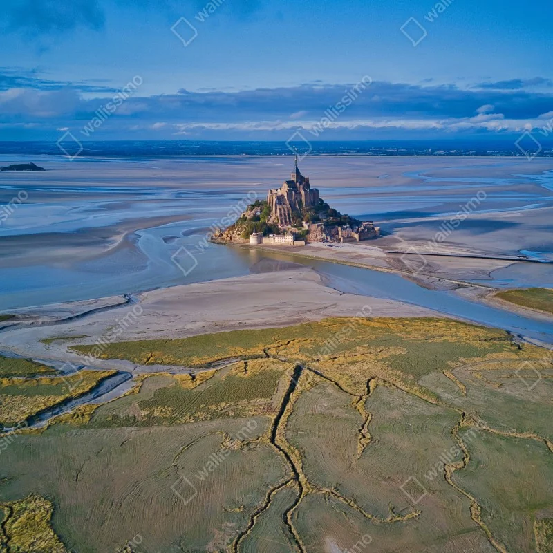 Fototapeta Mont Saint-Michel widok z lotu ptaka – Wallissimo® Fototapeta Mont Saint-Michel widok z lotu ptaka – Wallissimo®
