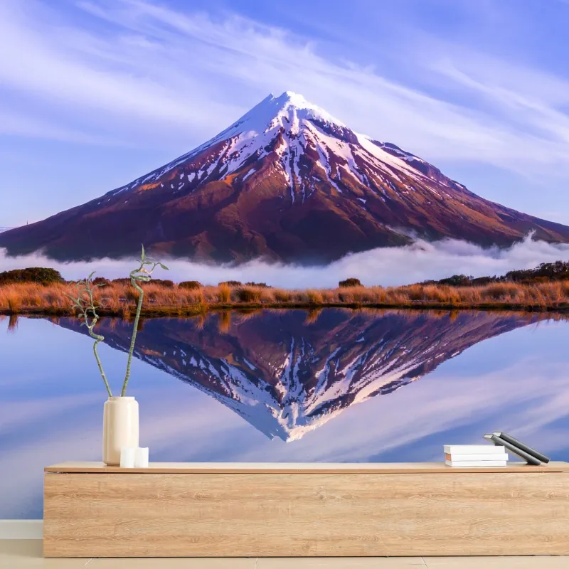 Fototapeta majestatyczne odbicie góry o wschodzie słońca – Wallissimo® Fototapeta majestatyczne odbicie góry o wschodzie słońca – Wallissimo®