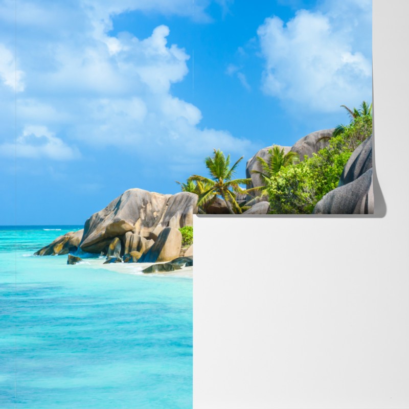Fototapeta plaża Anse Source d'Argent, La Digue – Wallissimo® Fototapeta plaża Anse Source d'Argent, La Digue – Wallissimo®