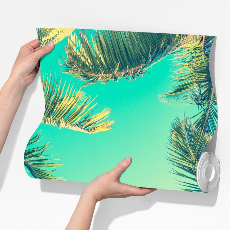 Fototapeta vintage turkusowy baldachim palm – Wallissimo® Fototapeta vintage turkusowy baldachim palm – Wallissimo®