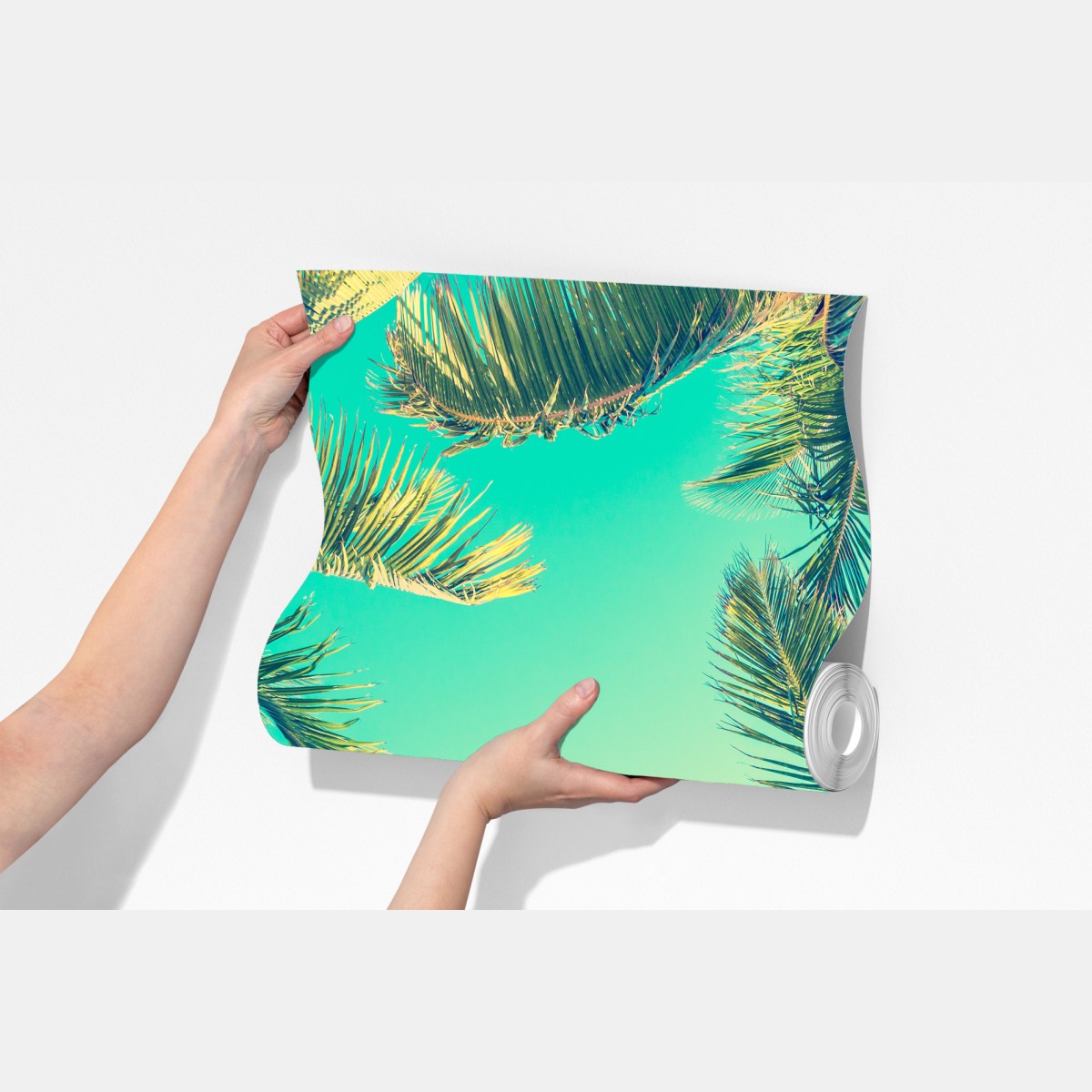 Fototapeta vintage turkusowy baldachim palm – Wallissimo® Fototapeta vintage turkusowy baldachim palm – Wallissimo®