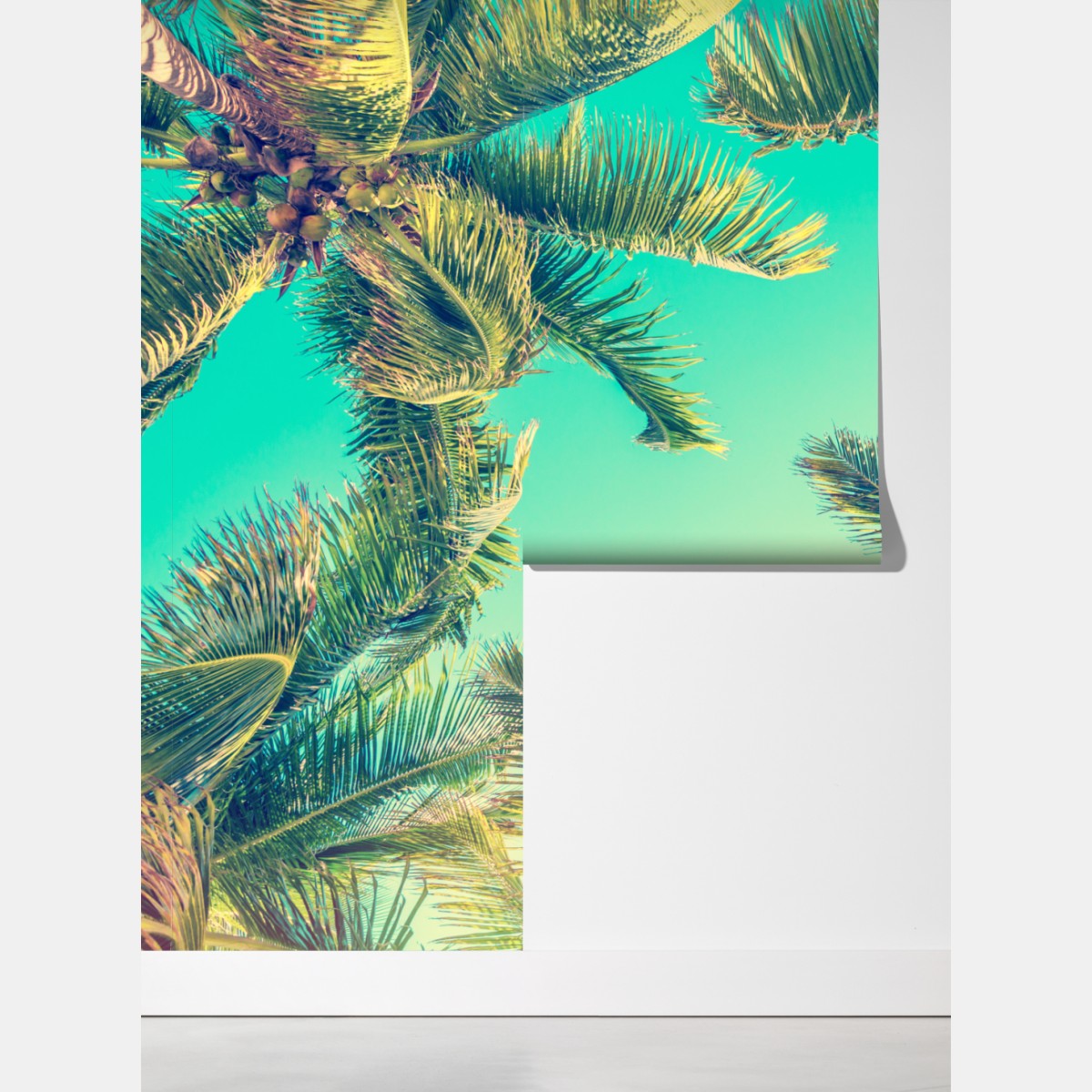 Fototapeta vintage turkusowy baldachim palm – Wallissimo® Fototapeta vintage turkusowy baldachim palm – Wallissimo®