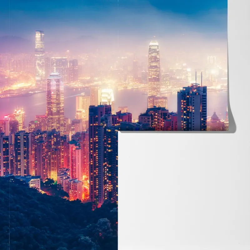 Fototapeta Hongkong nocna panorama z Victoria Peak – Wallissimo® Fototapeta Hongkong nocna panorama z Victoria Peak – Wallissimo®