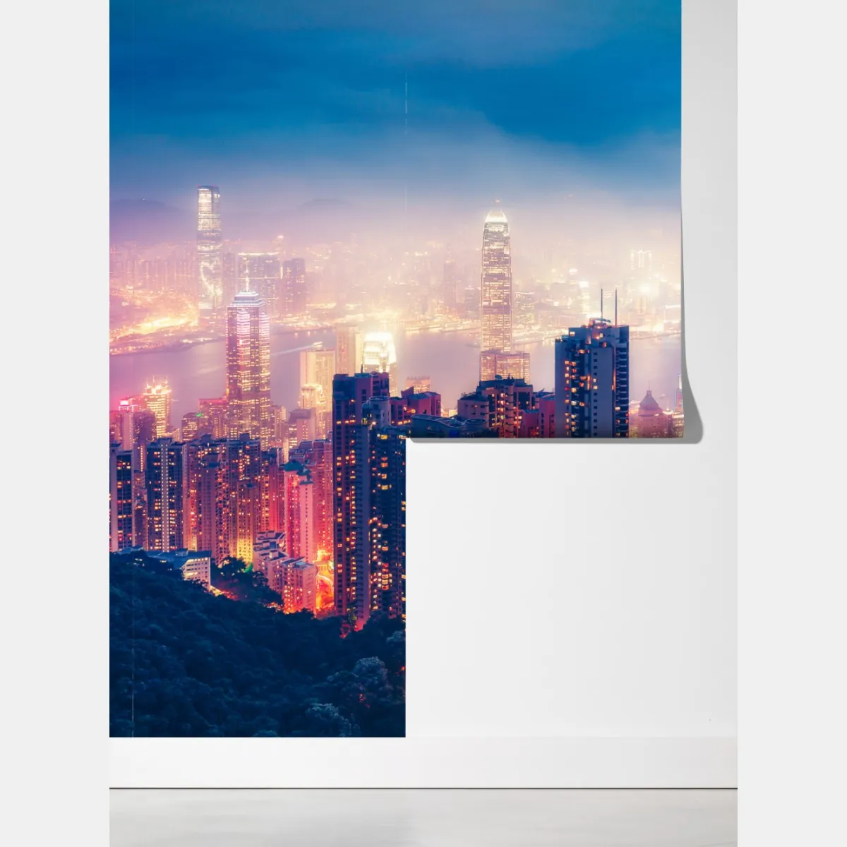 Fototapeta Hongkong nocna panorama z Victoria Peak – Wallissimo® Fototapeta Hongkong nocna panorama z Victoria Peak – Wallissimo®