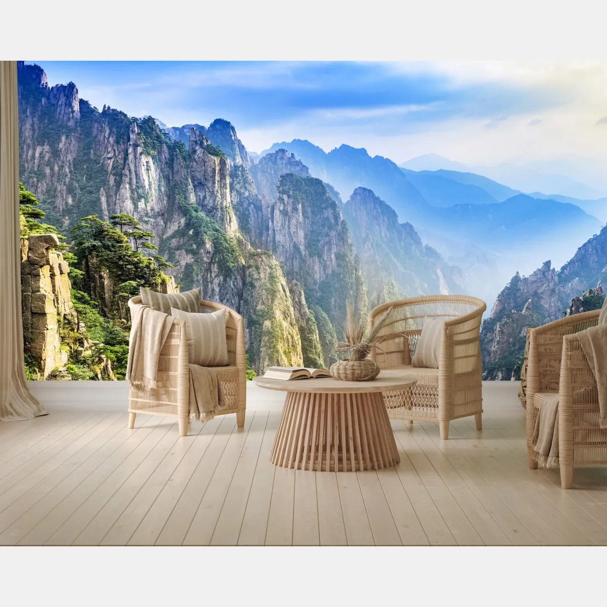 Fototapeta mglista panorama górska – Wallissimo® Fototapeta mglista panorama górska – Wallissimo®