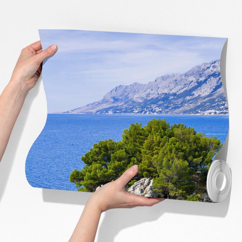 Fototapeta spokojna turkusowa zatoczka z łódkami – Wallissimo® Fototapeta spokojna turkusowa zatoczka z łódkami – Wallissimo®