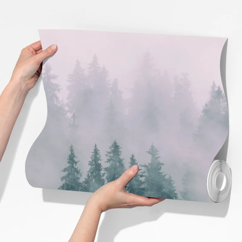 Fototapeta mglisty las iglasty – Wallissimo® Fototapeta mglisty las iglasty – Wallissimo®