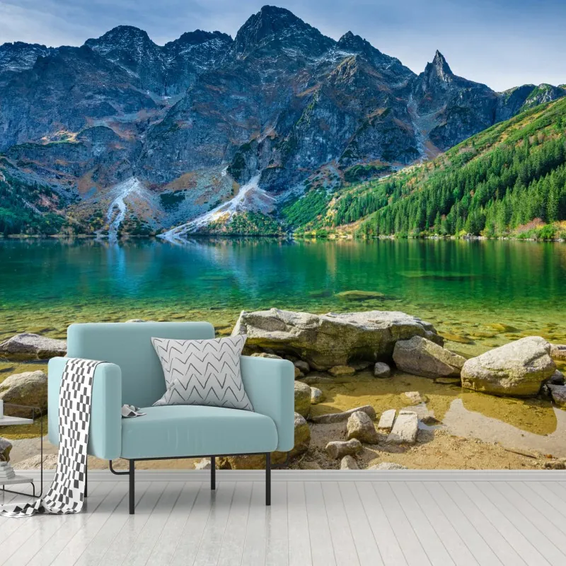 Fototapeta Morskie Oko zielone jezioro w Tatrach – Wallissimo® Fototapeta Morskie Oko zielone jezioro w Tatrach – Wallissimo®
