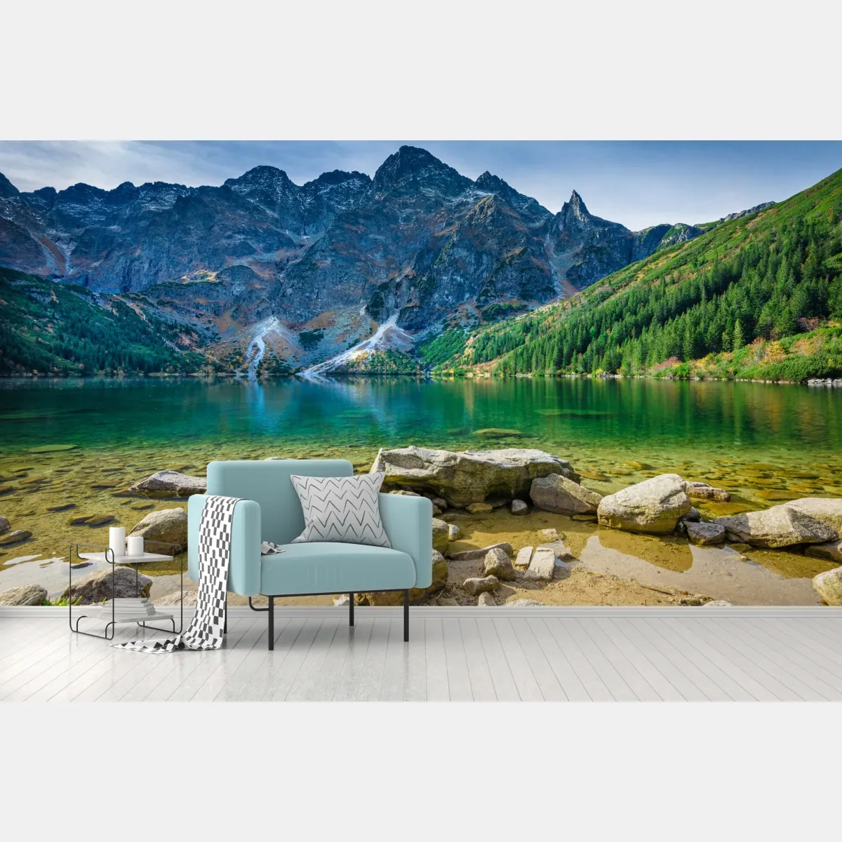 Fototapeta Morskie Oko zielone jezioro w Tatrach – Wallissimo® Fototapeta Morskie Oko zielone jezioro w Tatrach – Wallissimo®