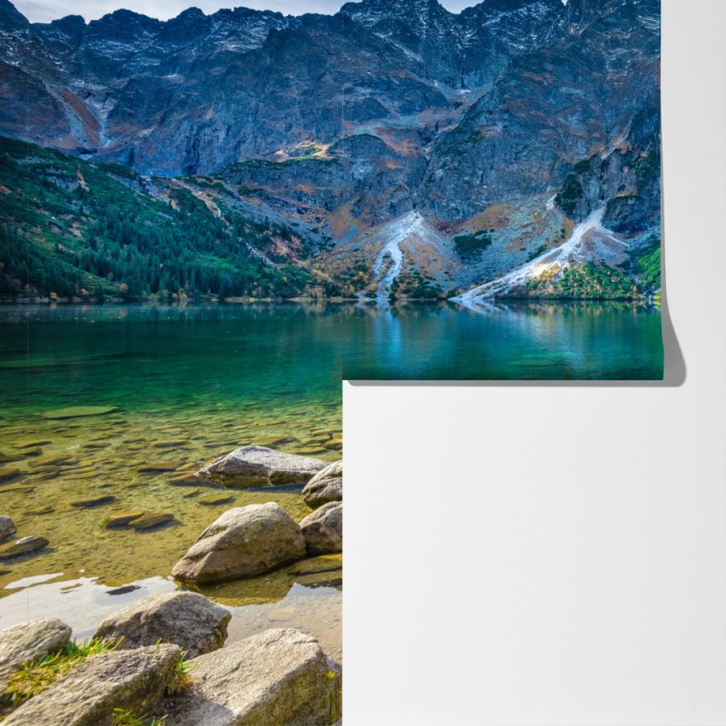 Fototapeta Morskie Oko zielone jezioro w Tatrach – Wallissimo® Fototapeta Morskie Oko zielone jezioro w Tatrach – Wallissimo®