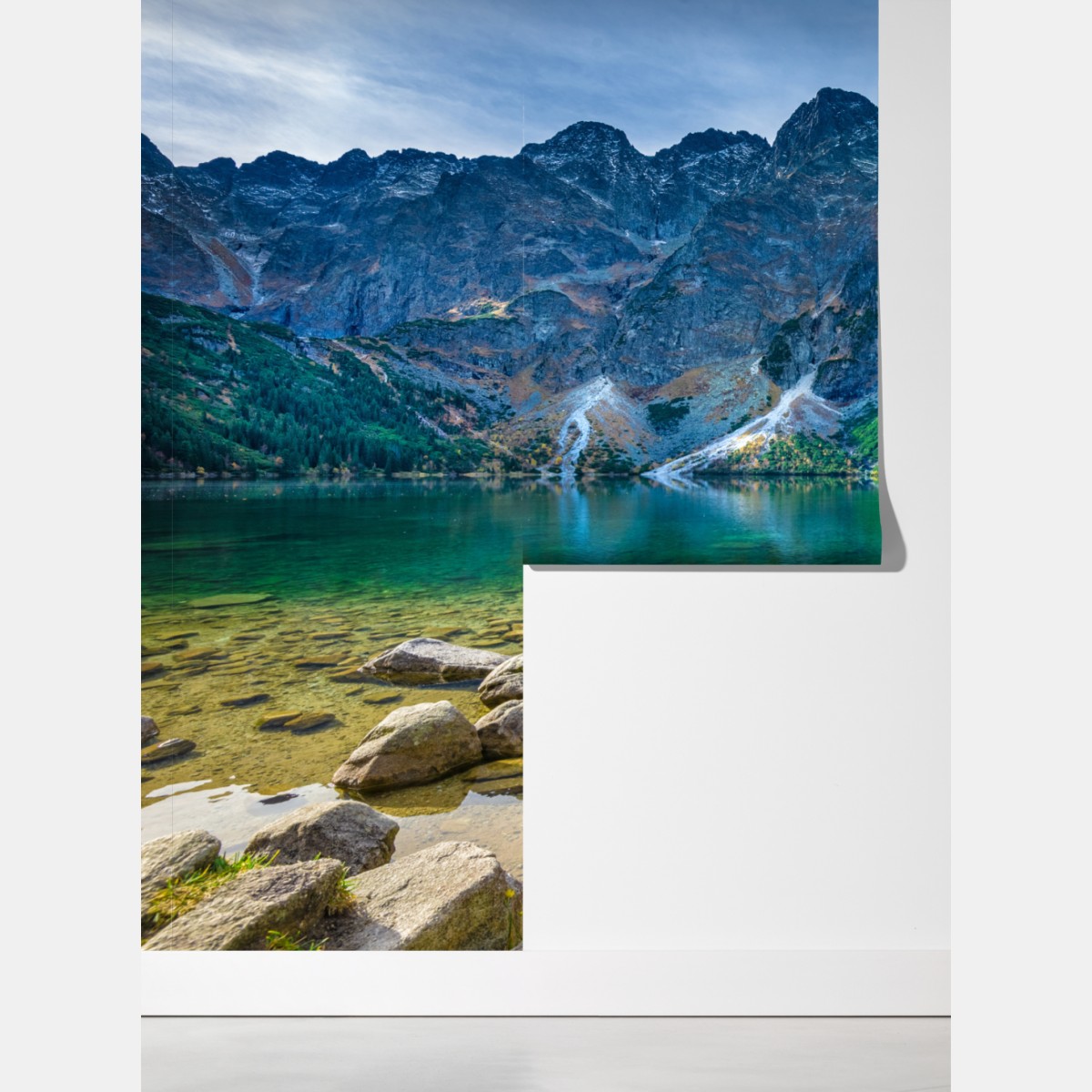 Fototapeta Morskie Oko zielone jezioro w Tatrach – Wallissimo® Fototapeta Morskie Oko zielone jezioro w Tatrach – Wallissimo®