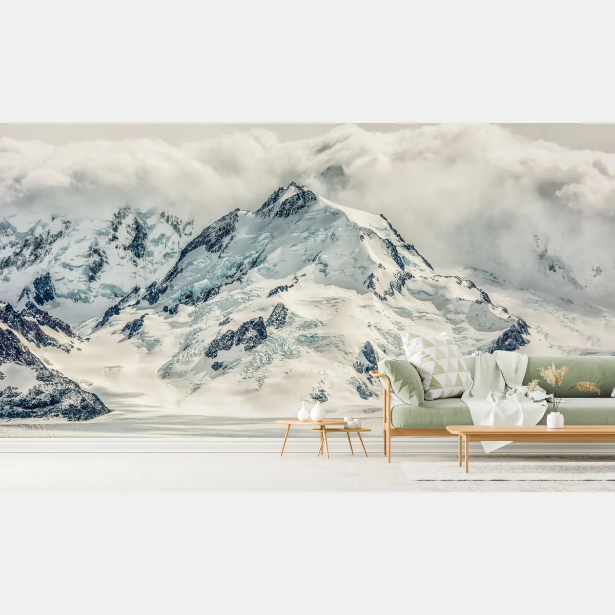 Fototapeta śnieżny szczyt z lodowcem – Wallissimo® Fototapeta śnieżny szczyt z lodowcem – Wallissimo®