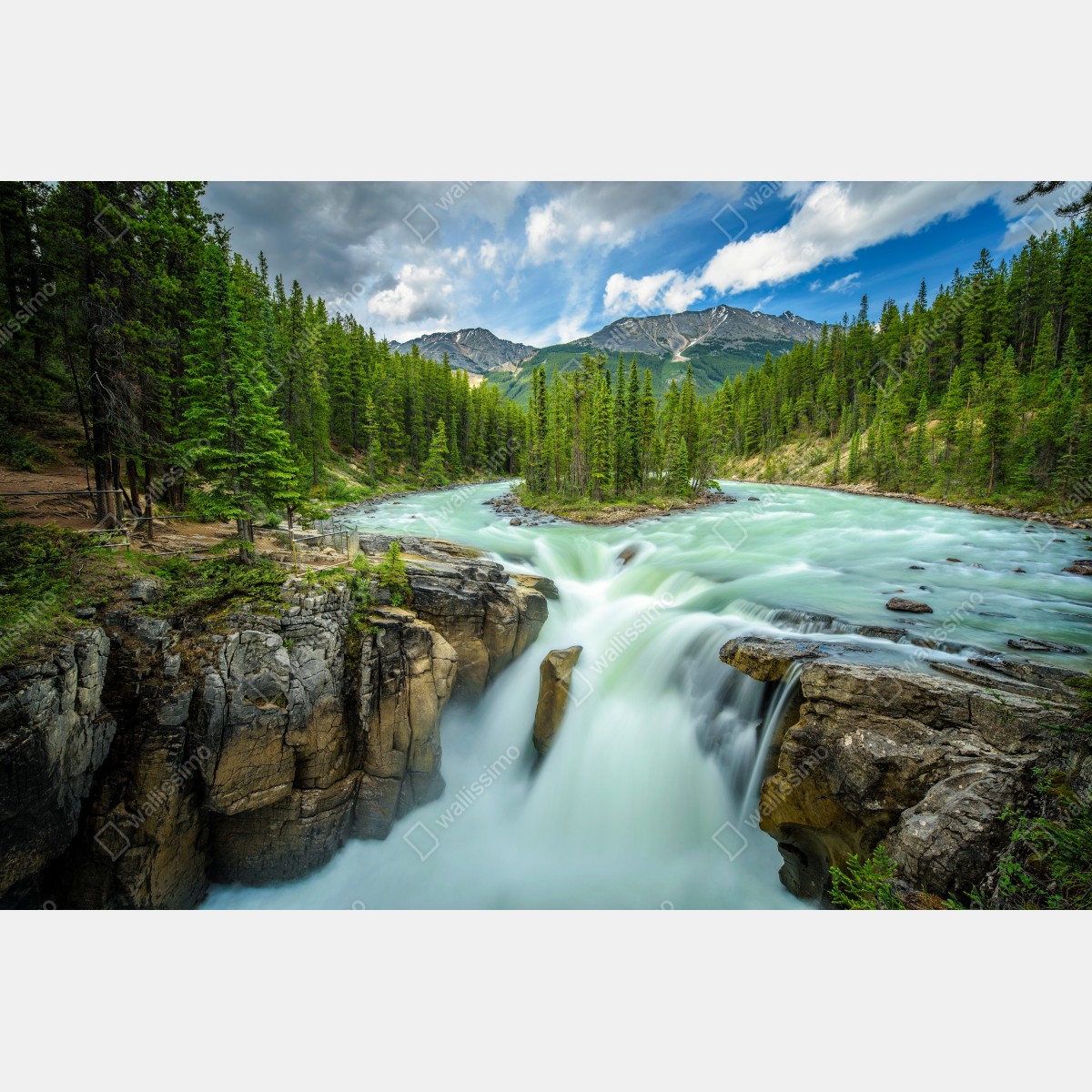 Fototapeta mglisty wąwóz przy Upper Sunwapta Falls, Jasper National Park – Wallissimo® Fototapeta mglisty wąwóz przy Upper Sunwapta Falls, Jasper National Park – Wallissimo®