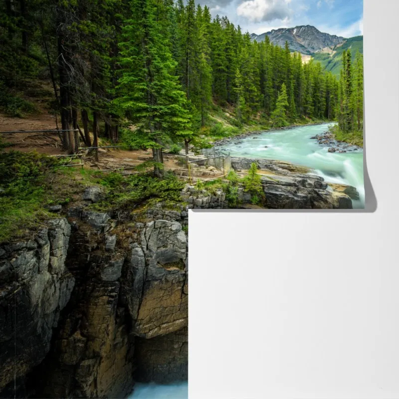 Fototapeta mglisty wąwóz przy Upper Sunwapta Falls, Jasper National Park – Wallissimo® Fototapeta mglisty wąwóz przy Upper Sunwapta Falls, Jasper National Park – Wallissimo®