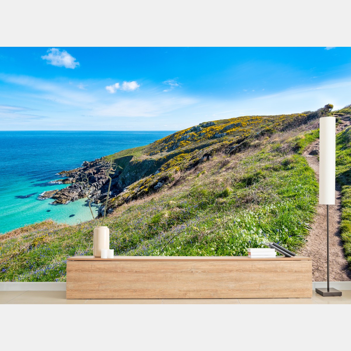 Wall mural coastal footpath toward Hor Point, St Ives