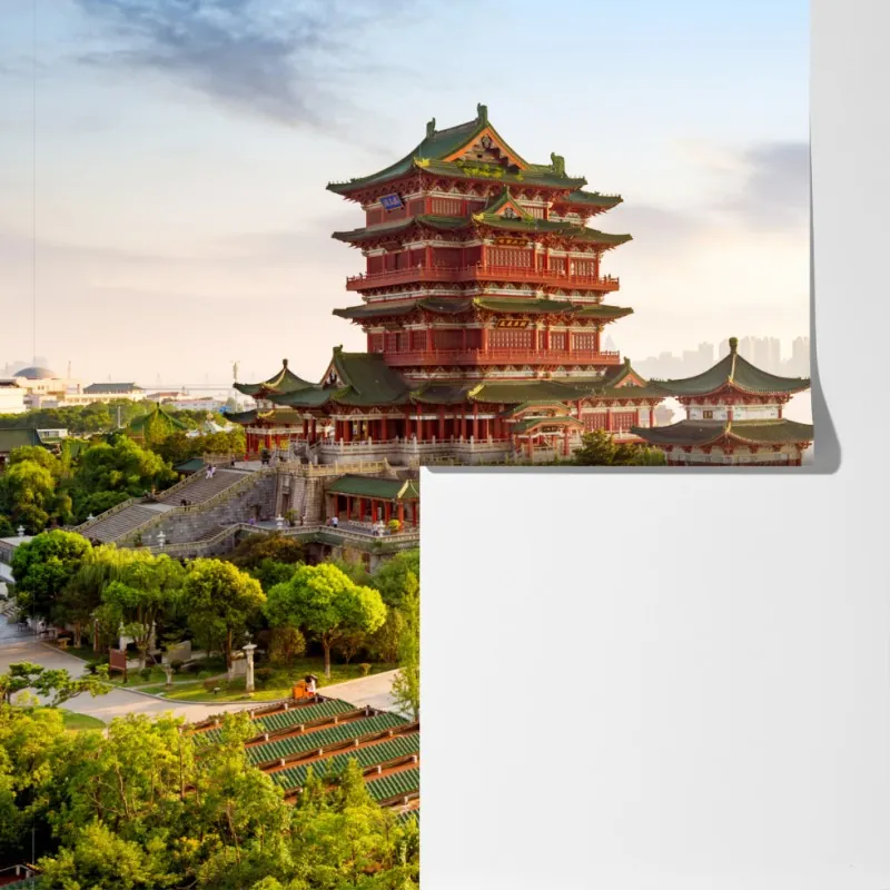 Fototapeta Pawilon Tengwang o wschodzie słońca – Wallissimo® Fototapeta Pawilon Tengwang o wschodzie słońca – Wallissimo®