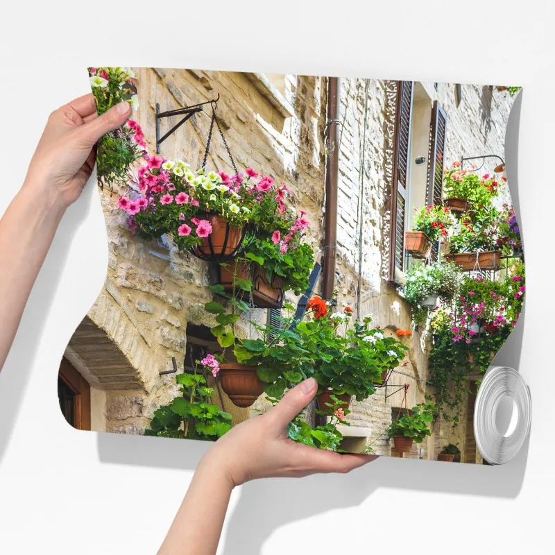 Fototapeta uroczy zaułek w Spello, Włochy – Wallissimo® Fototapeta uroczy zaułek w Spello, Włochy – Wallissimo®