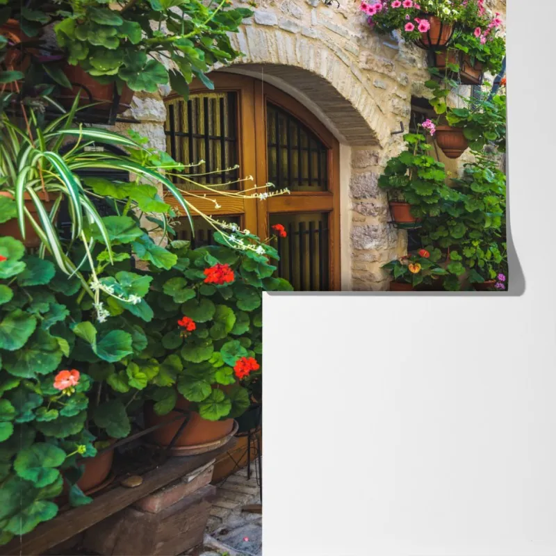 Fototapeta uroczy zaułek w Spello, Włochy – Wallissimo® Fototapeta uroczy zaułek w Spello, Włochy – Wallissimo®