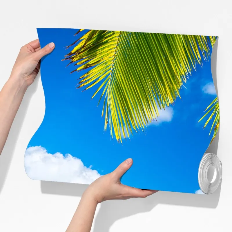 Fototapeta tropikalna plaża w turkusowych kolorach z palmami i łodziami – Wallissimo® Fototapeta tropikalna plaża w turkusowych kolorach z palmami i łodziami – Wallissimo®