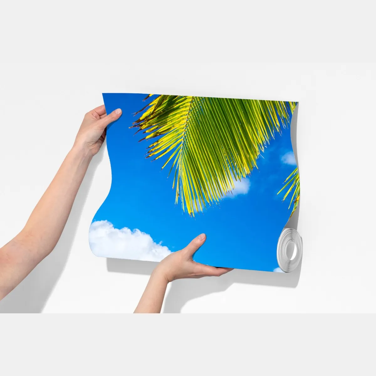 Fototapeta tropikalna plaża w turkusowych kolorach z palmami i łodziami – Wallissimo® Fototapeta tropikalna plaża w turkusowych kolorach z palmami i łodziami – Wallissimo®