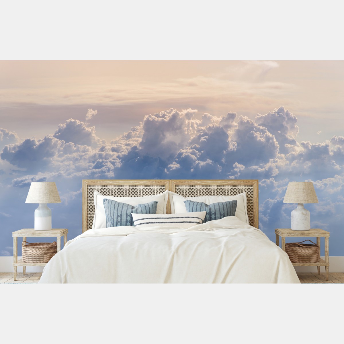 Wall mural gentle clouds above blue sky
