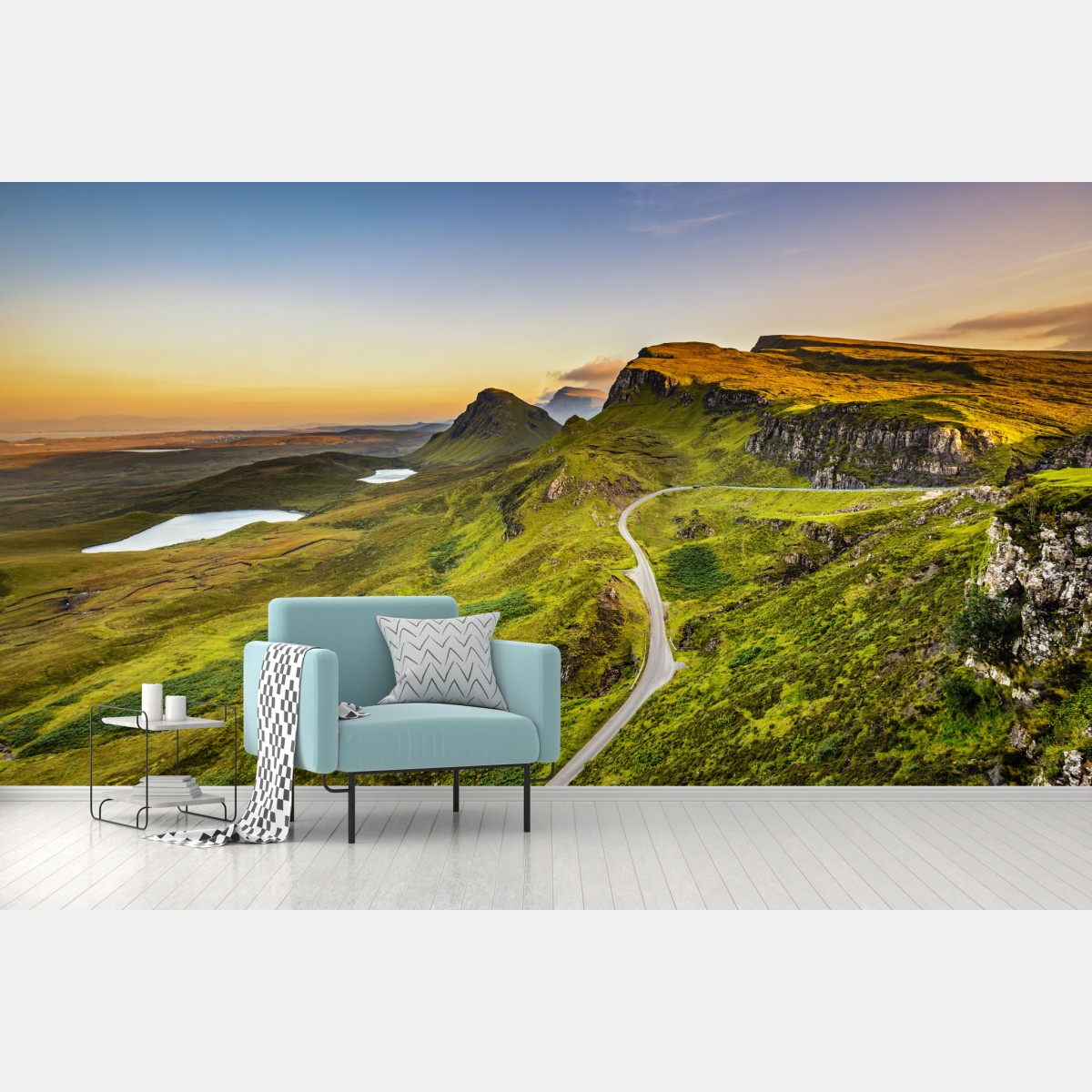 Wall mural sunset over Quiraing, Isle of Skye