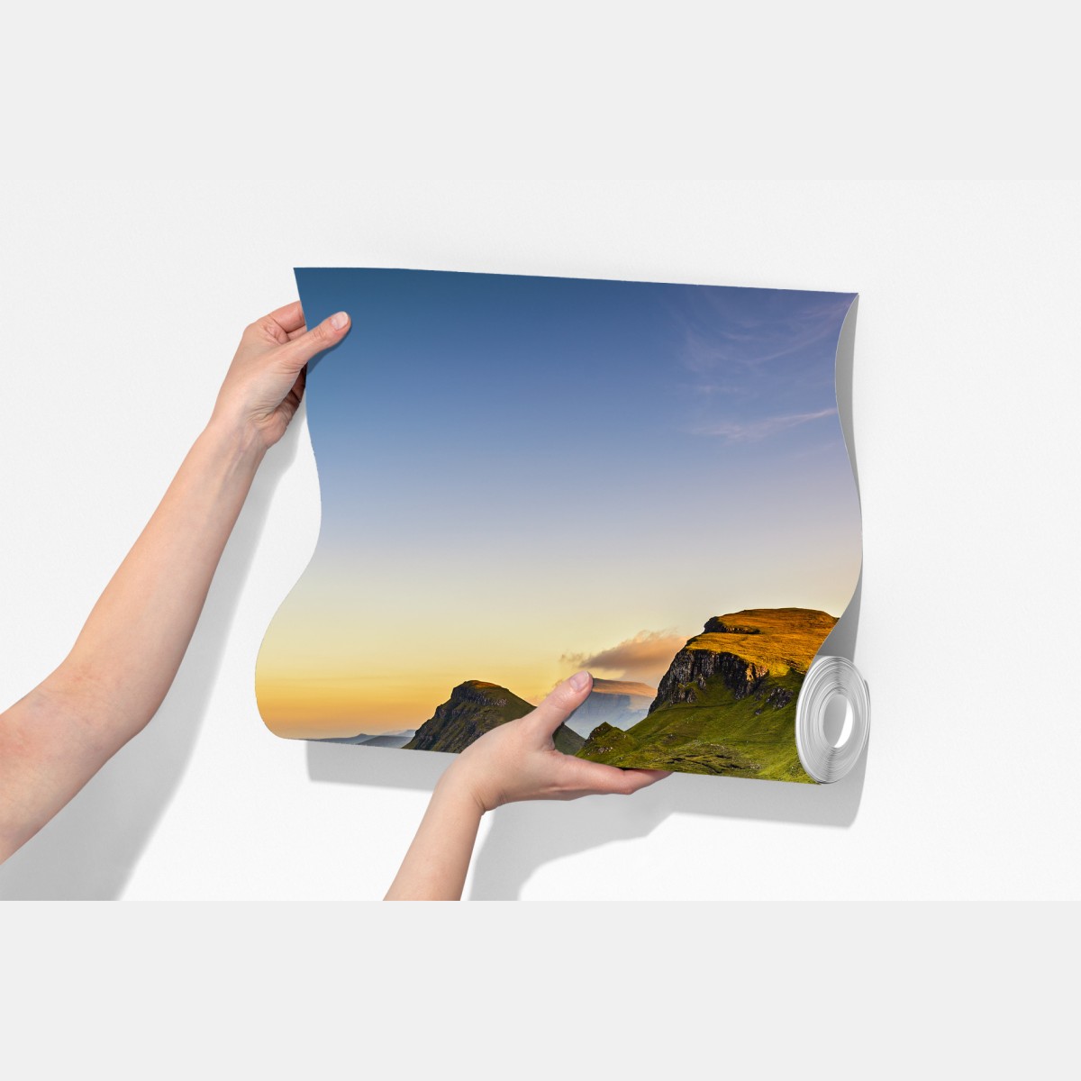 Fototapeta zachód słońca nad Quiraing, Isle of Skye – Wallissimo® Fototapeta zachód słońca nad Quiraing, Isle of Skye – Wallissimo®