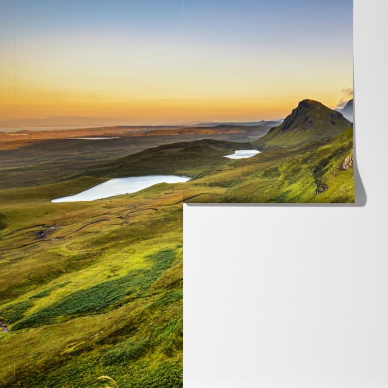 Fototapeta zachód słońca nad Quiraing, Isle of Skye – Wallissimo® Fototapeta zachód słońca nad Quiraing, Isle of Skye – Wallissimo®