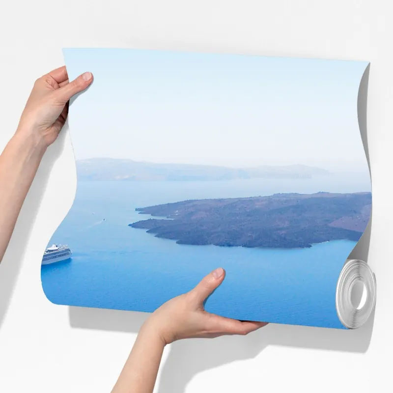 Fototapeta Santorini białe schody nad morzem – Wallissimo® Fototapeta Santorini białe schody nad morzem – Wallissimo®