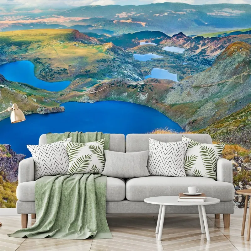 Fototapeta alpejskie błękitne jeziora panorama