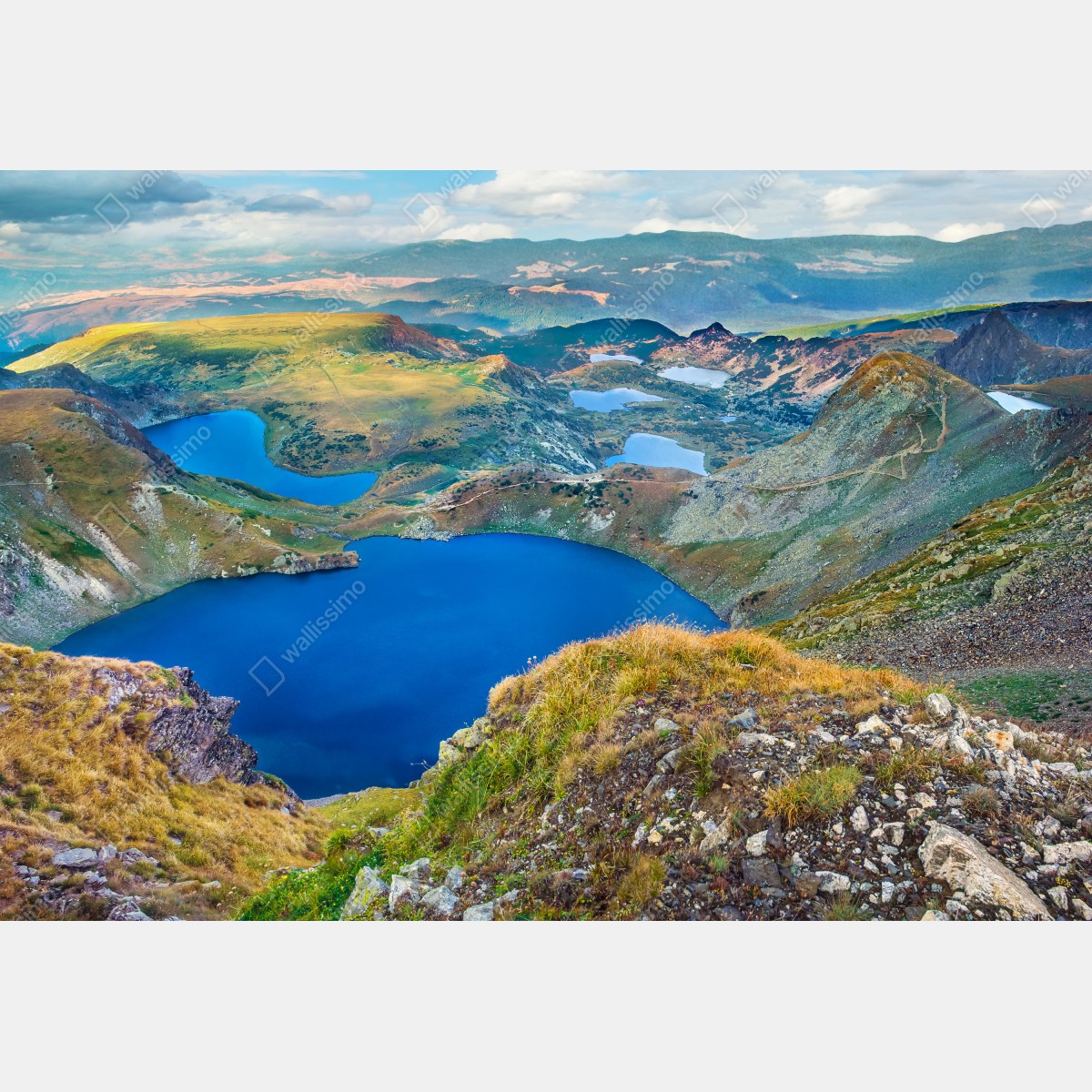 Fototapeta alpejskie błękitne jeziora panorama – Wallissimo® Fototapeta alpejskie błękitne jeziora panorama – Wallissimo®