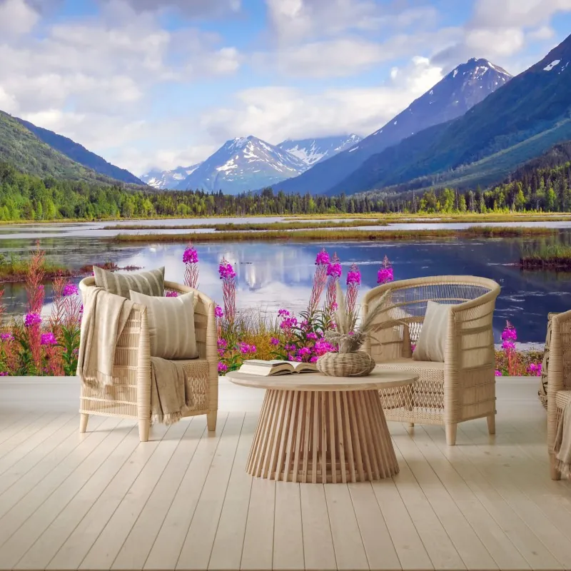 Fototapeta Tern Lake odbicia, krajobraz górski z Alaski